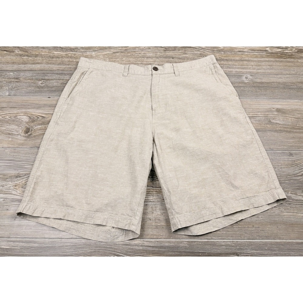 Patagonia Back Step Short Mens 35 Khaki Hemp/Organic Cotton Coastal Preppy Beach